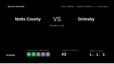 Grimsby Town travel to Meadow Lane for an EFL Trophy group match on Tuesday, looking to extend a five-game unbeaten run...